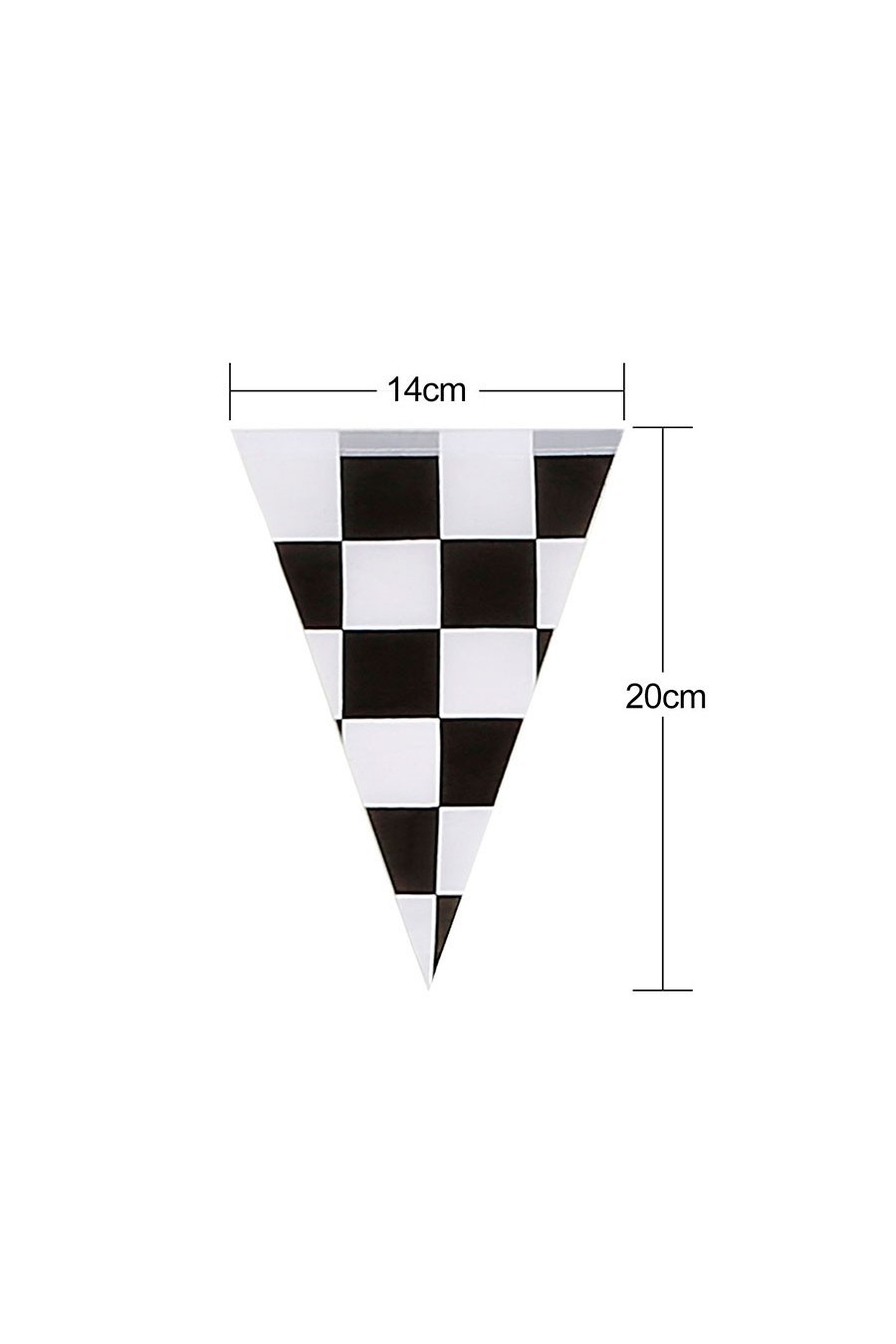 Flâmulas de bandeira quadriculada triangular