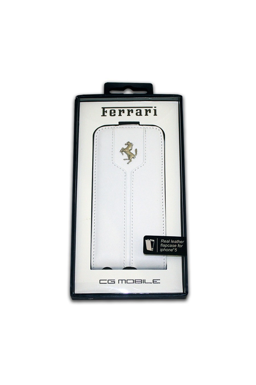 Capa para iPhone de couro branco Scuderia Ferrari