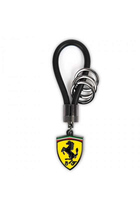 Portachiavi Scuderia Ferrari Fan in gomma nera