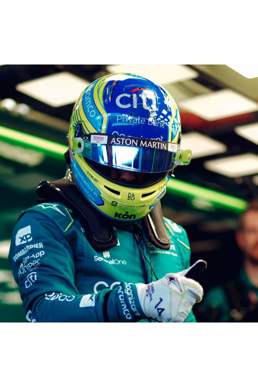 Casco Mini Helmet 1:2 Fernando Alonso 'Aston Martin 2023'