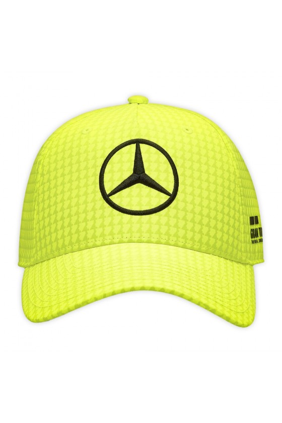 Lewis Hamilton Mercedes F1 pet neon geel