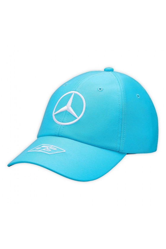 George Russell Mercedes F1 blauwe pet