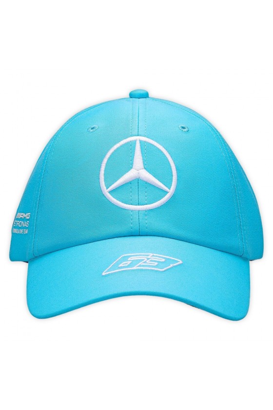 George Russell Mercedes F1 blauwe pet