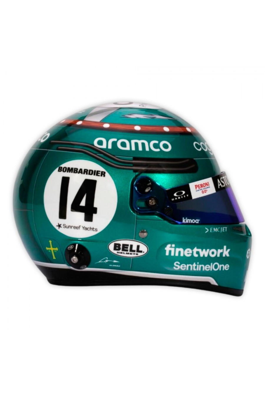 Mini casco 1:2 Fernando Alonso 'Aston Martin 2023' Gran