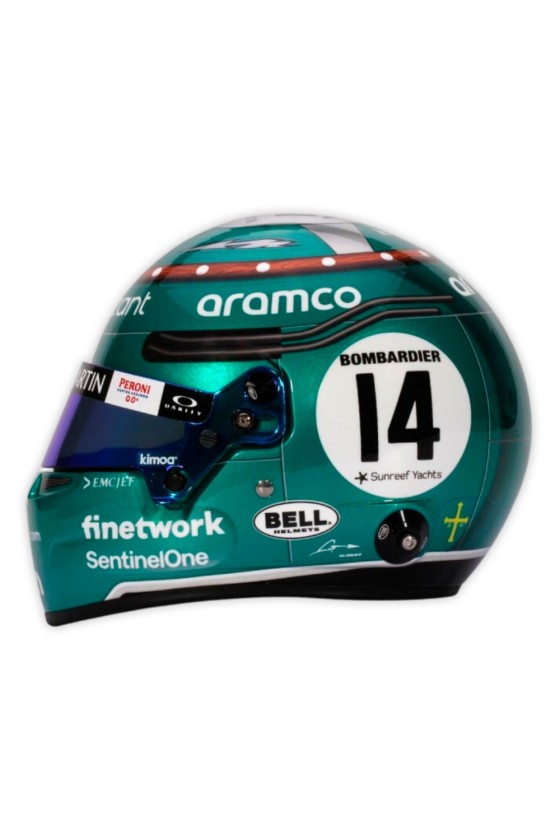 Casco Mini Helmet 1:2 Fernando Alonso 'Aston Martin 2023' GP Gran Bretaña
