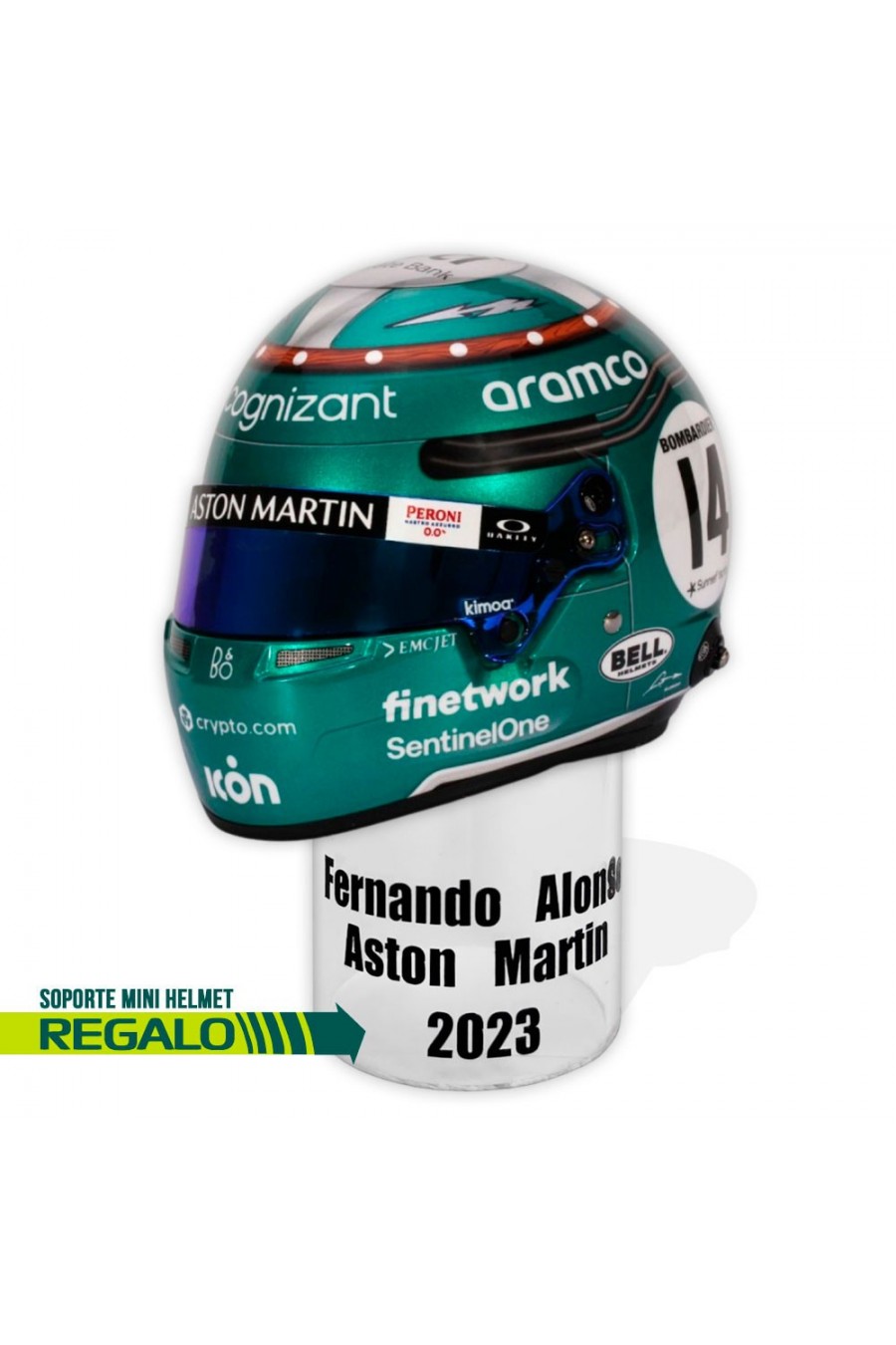 Mini Helmet 1:2 Fernando Alonso 'Aston Martin 2023' Great