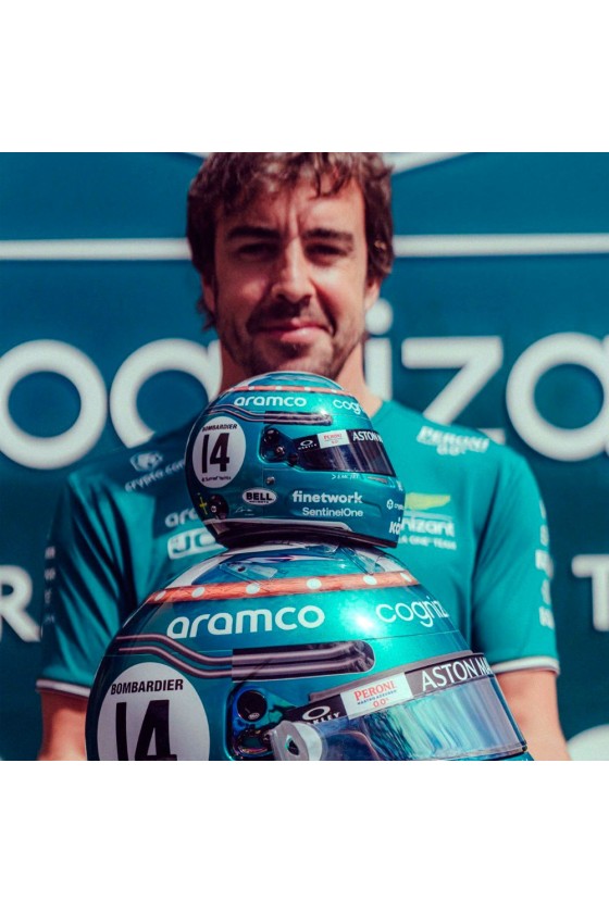 Mini Capacete 1:2 Fernando Alonso 'Aston Martin 2023' GP da