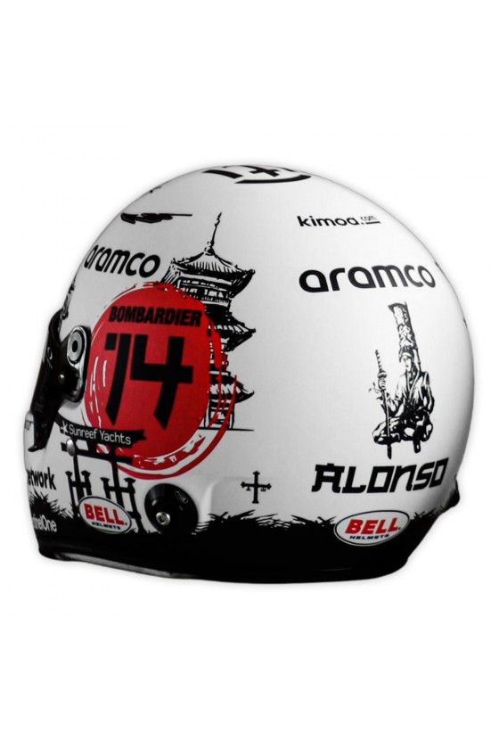 Mini Helmet 1:2 Fernando Alonso 'Aston Martin 2023' GP Japan