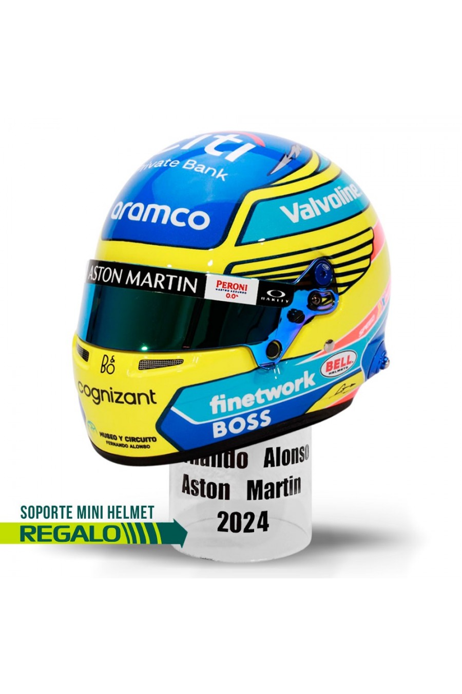 Casco Mini Helmet 1:2 Fernando Alonso 'Aston Martin 2024'