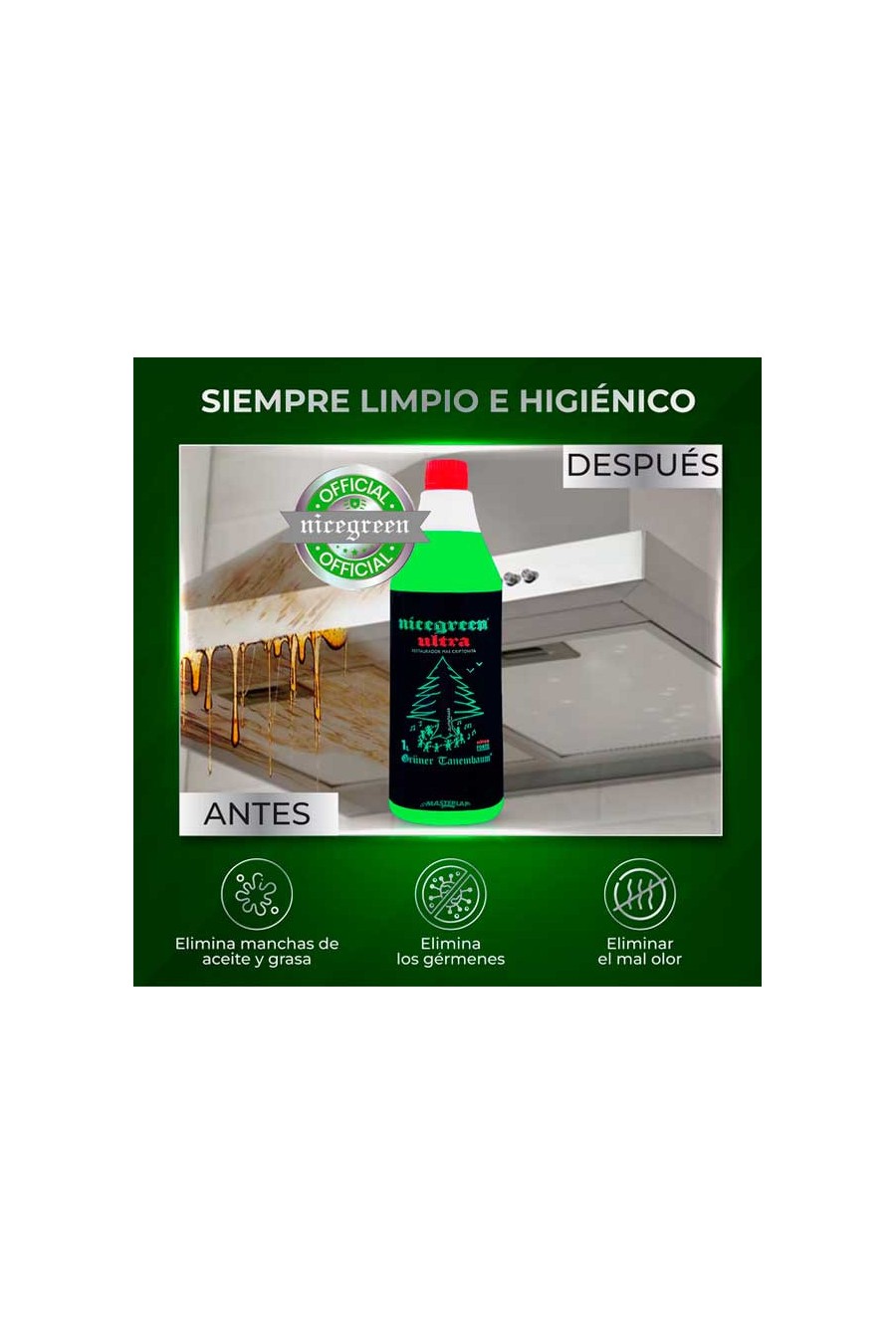 Nicegreen Ultra + Difusor | Limpador Ecológico Concentrado para