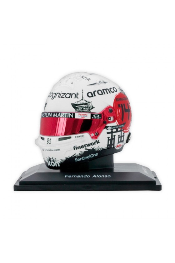 Mini Helmet 1:5 Fernando Alonso 'Aston Martin 2023' GP Japan