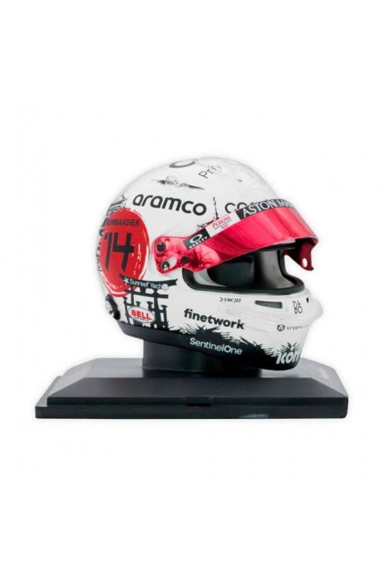 Mini casco 1:5 Fernando Alonso 'Aston Martin 2023' GP del