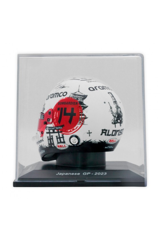 Mini casque 1:5 Fernando Alonso 'Aston Martin 2023' GP Japon