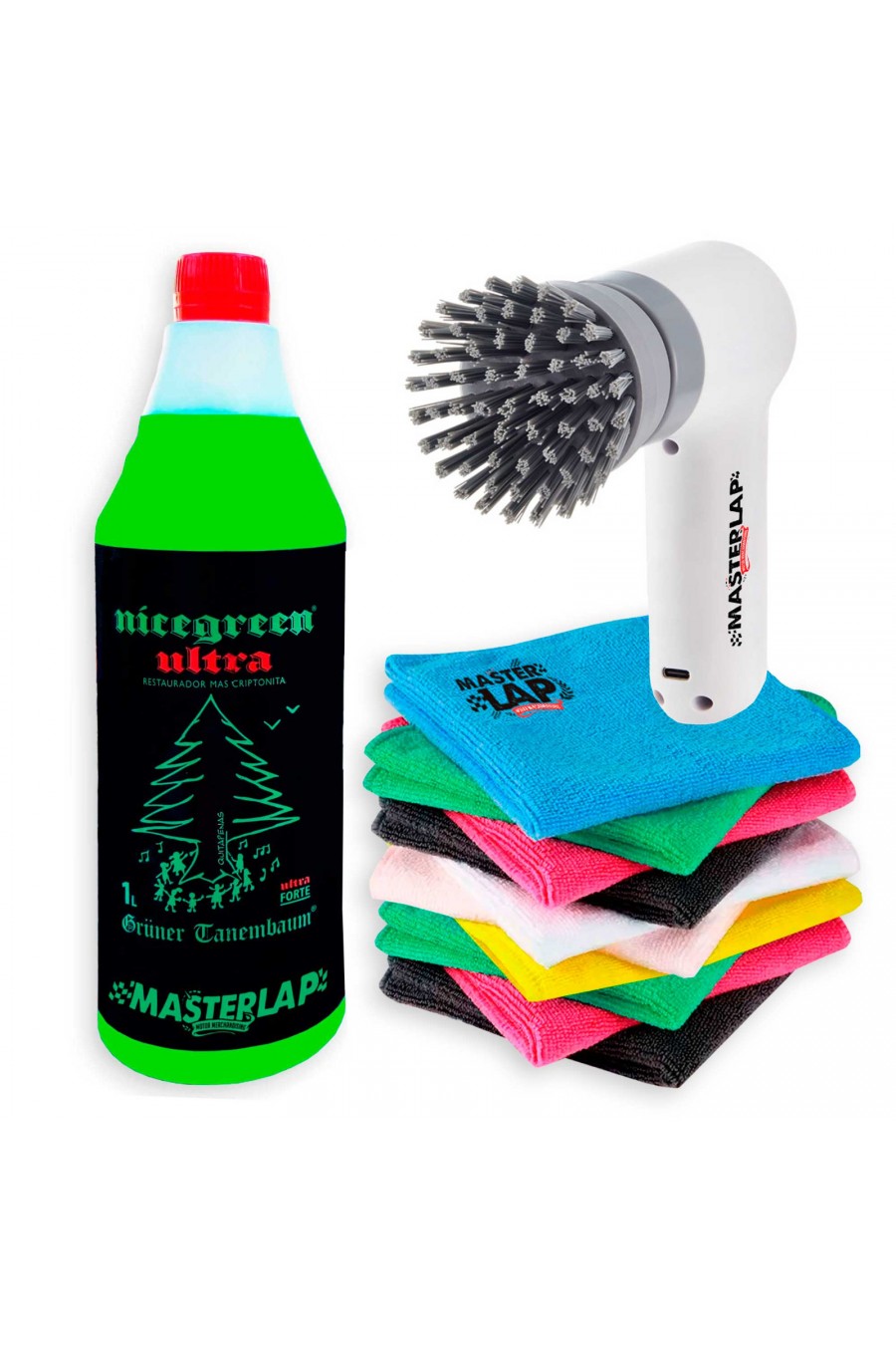 Nicegreen Ultra: pack avec brosse électrique, 10 chiffons et