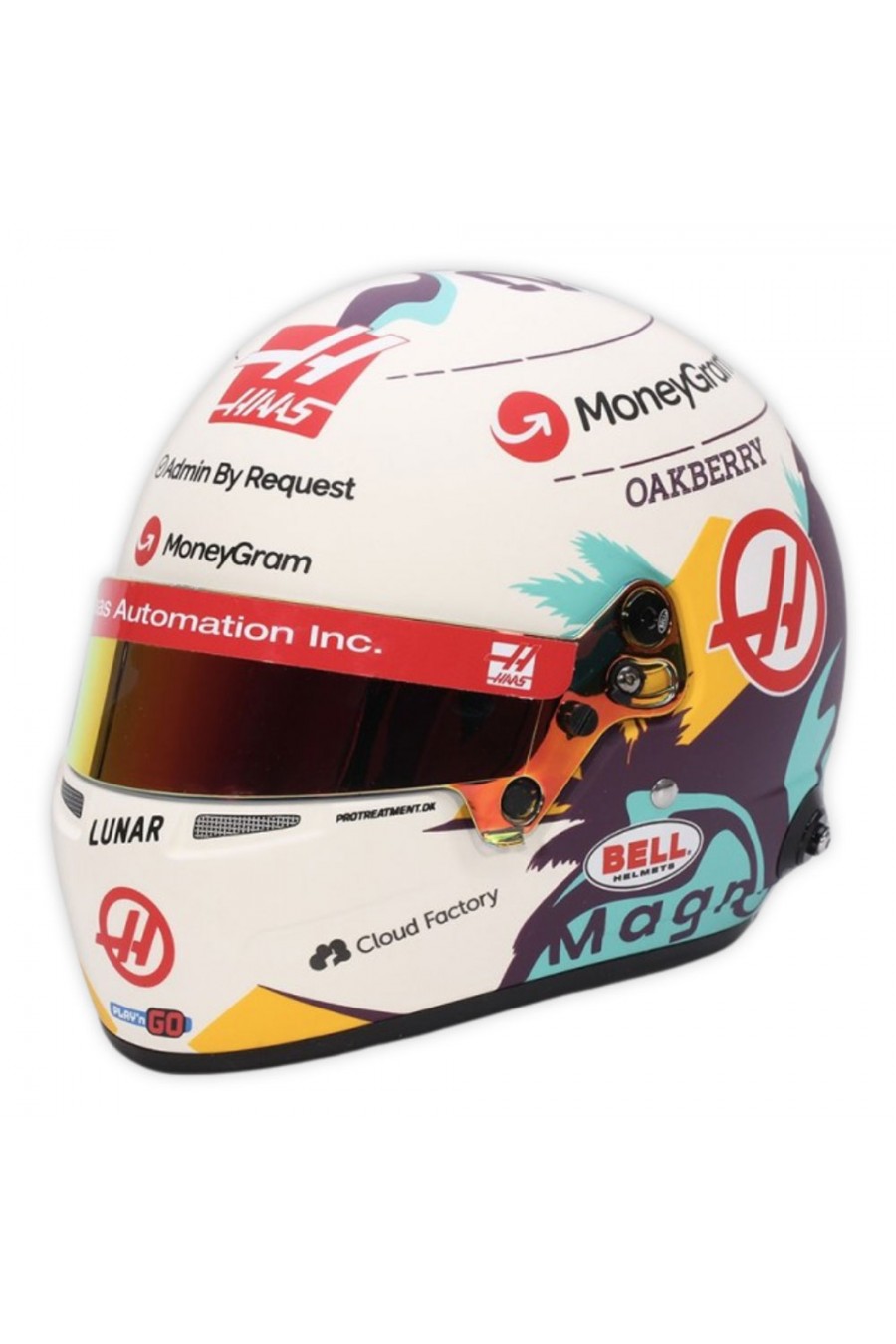 Mini Capacete 1:2 Kevin Magnussen 'Haas F1 2024' Mini Capacete 1:2 Kevin Magnussen 'Haas F1 2024'