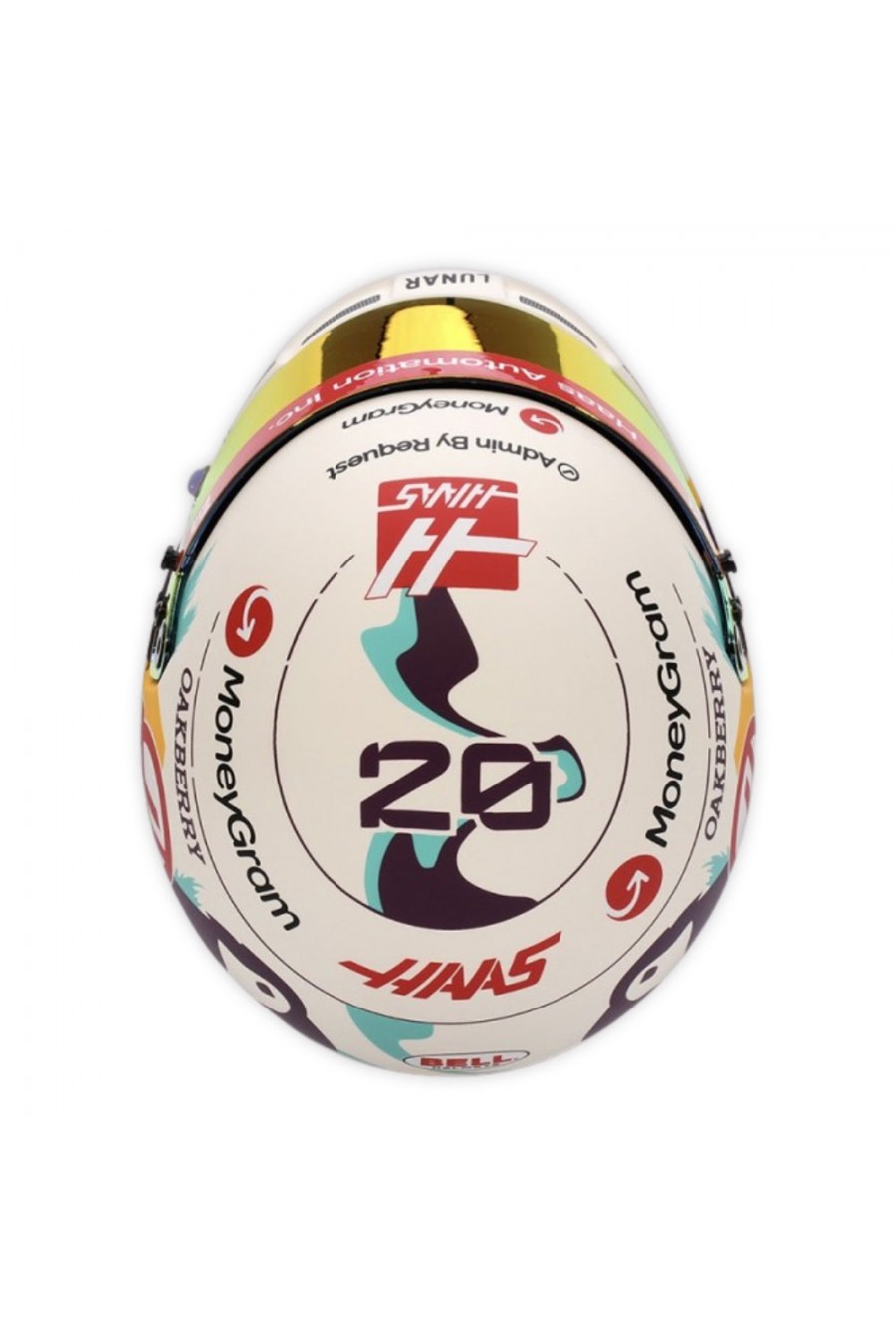 Mini Capacete 1:2 Kevin Magnussen 'Haas F1 2024'