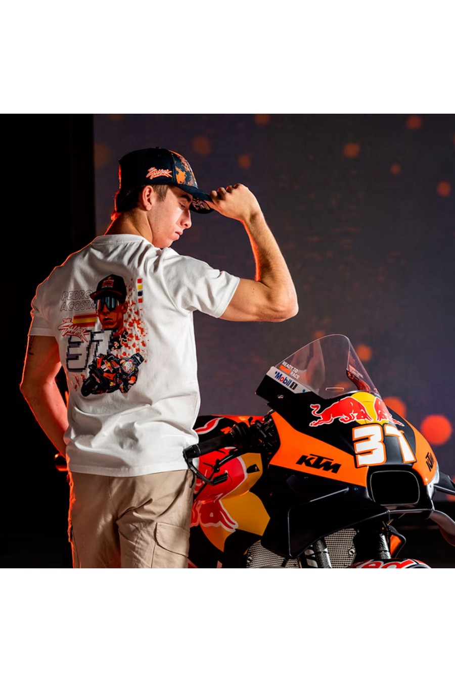 Maglietta bianca Pedro Acosta Red Bull KTM