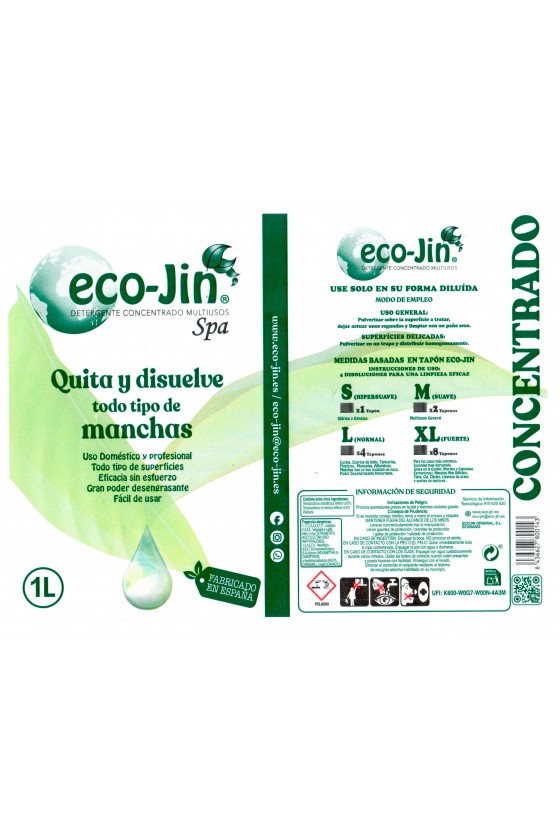 3 x Eco-Jin Spá 1L | Limpiador ecológico multiusos para el hogar