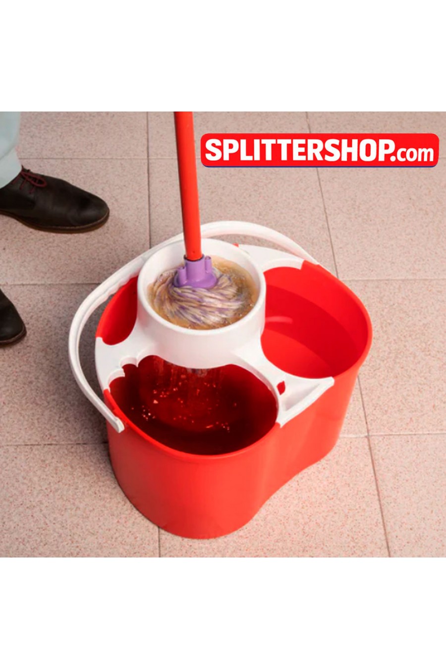 Cubo de limpieza Splitter con doble compartimento y escurridor