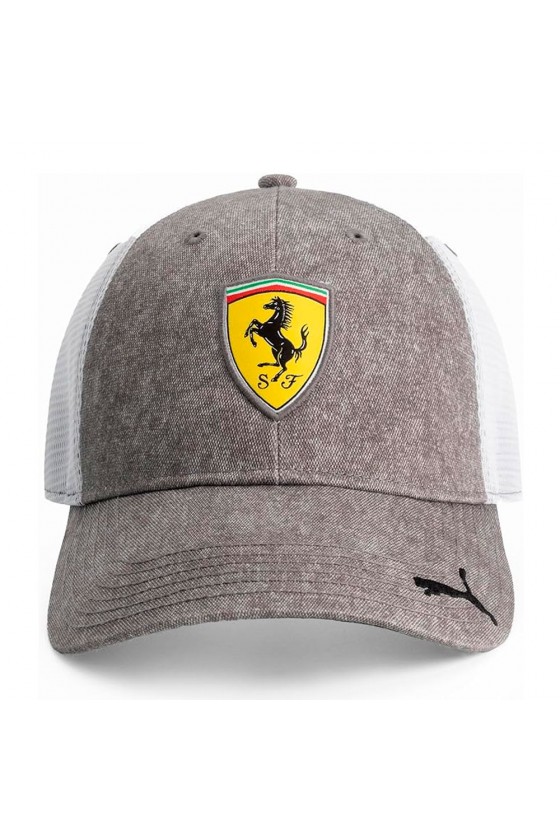 Gorra Ferrari F1 Trucker Gris y Blanco