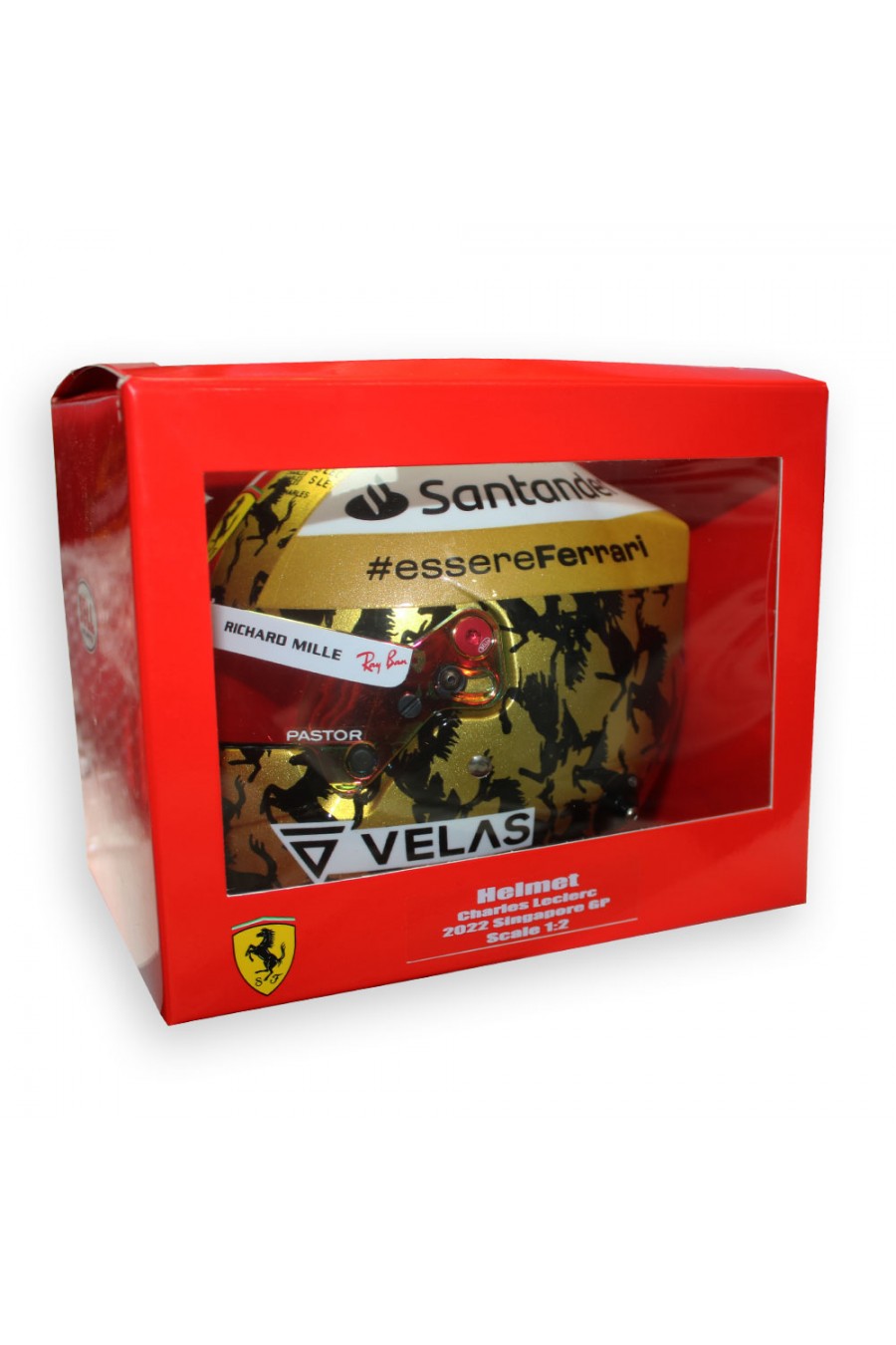 Casco Mini Helmet 1:2 Charles Leclerc 'Ferrari 2022' GP Singapur