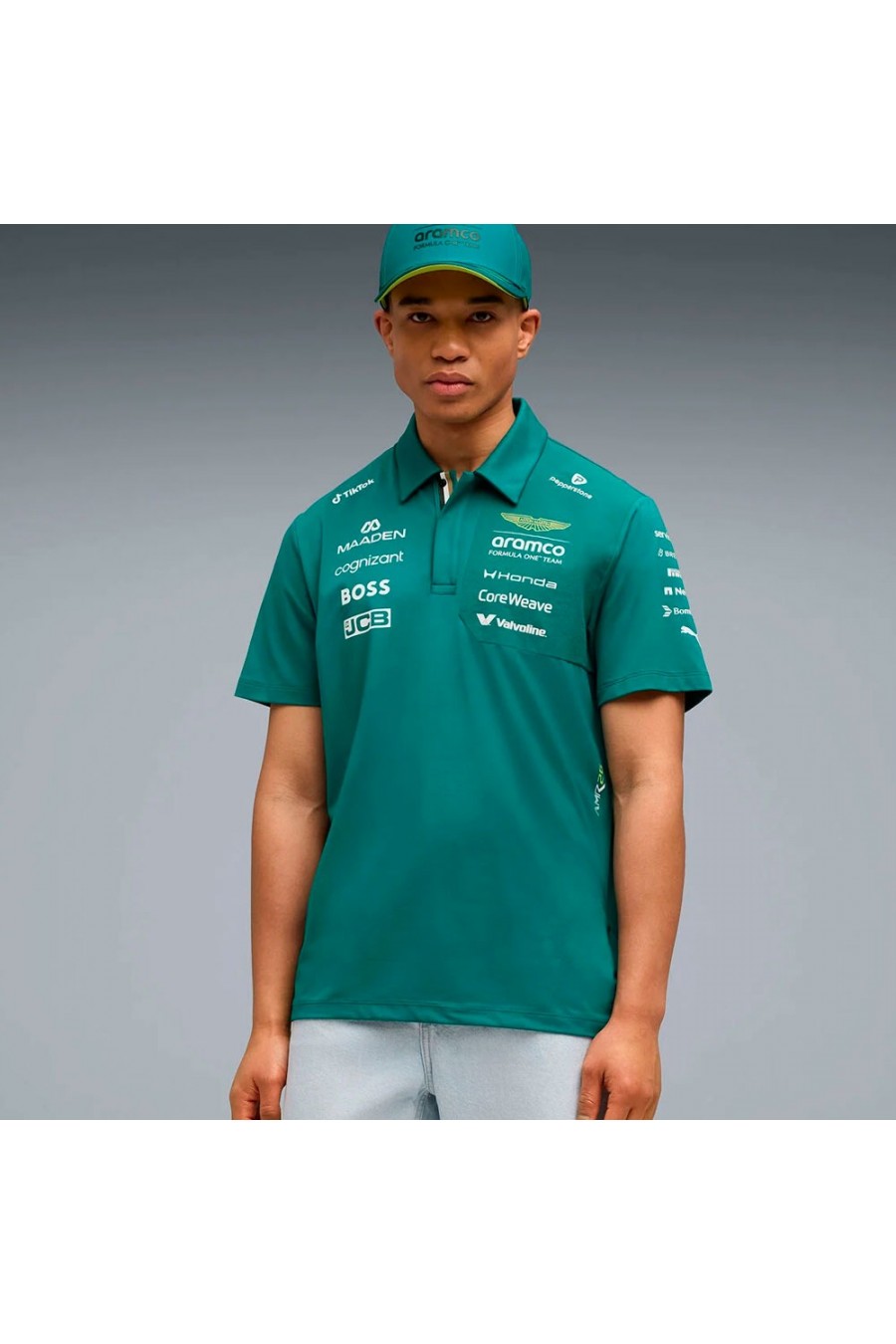 Polo oficial da equipe Aston Martin Aramco F1 de 2026