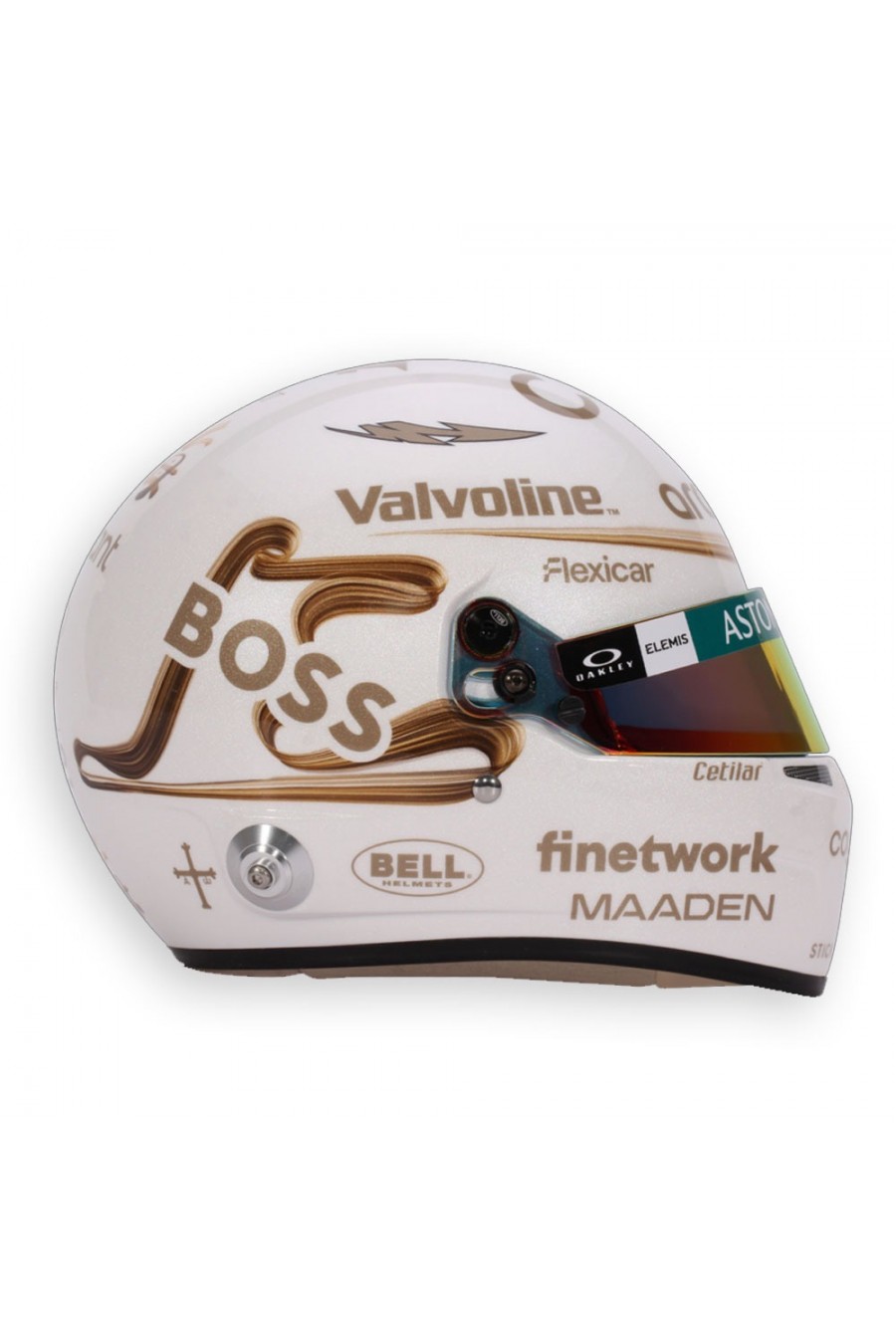 Mini casco in scala 1:2 di Fernando Alonso 'Cina 2025'