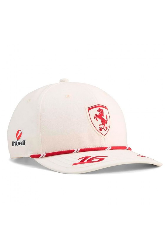 Ferrari 2026 Charles Leclerc 16 Boné Branco - Edição Limitada